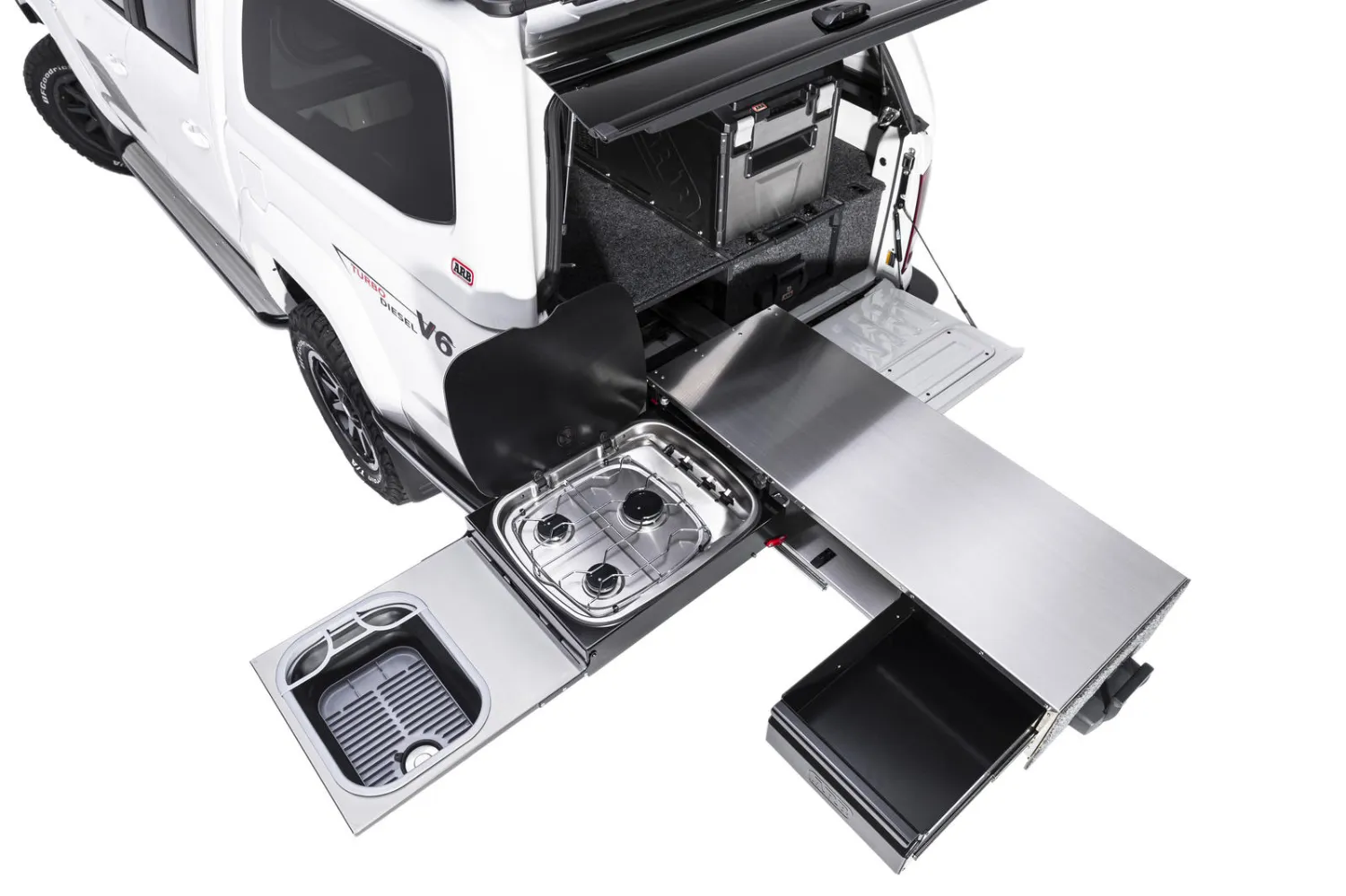 Выдвижная кухня ARB Slide Kitchen (столешница, плита и раковина), 1355 мм