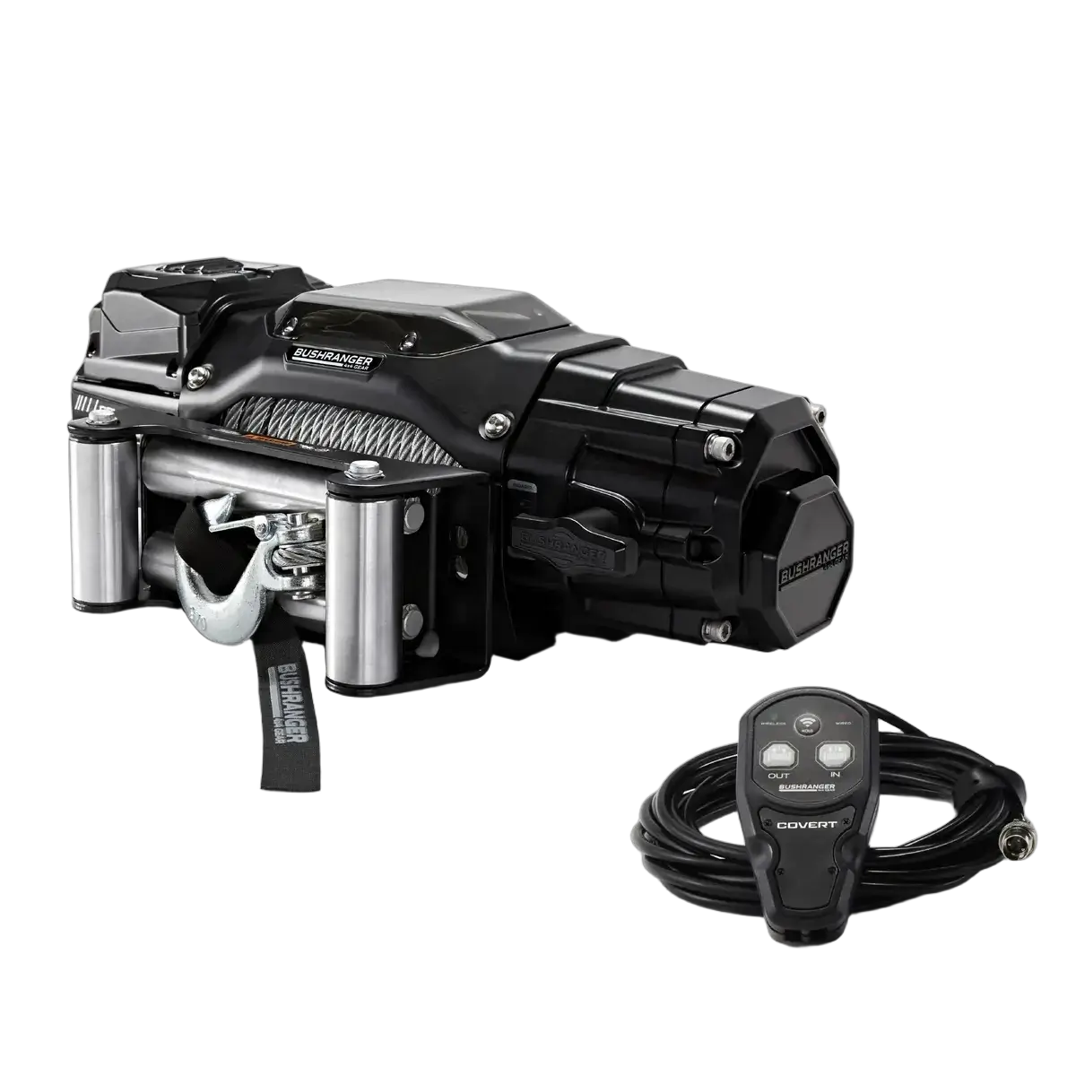 Лебёдка Bushranger Covert 12 В, 10 000 lb (4536 кг), стальной трос